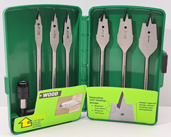 GREENLEE Self Feeding Spade Bit Set 3/8-in to 1-in w Quick Change Adapter 34AR-6