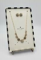 Kate Spade New York Gold Tone Floral Crystal Necklace & Earring Set