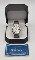 Bulova Men's Silvetone Bracelet Calendar Watch - 968015
