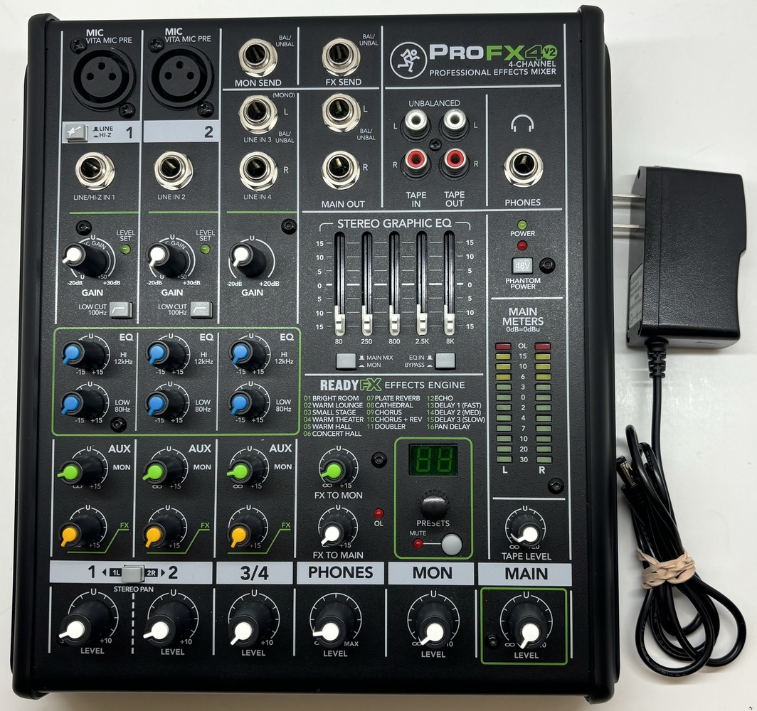 TESTED Mackie ProFX4v2 4Channel Professional Effects Mixer With Power