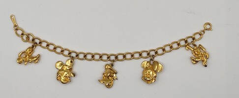 Gold-Tone Disney Bracelet with Character Charms Size 6