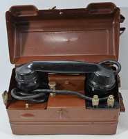  British Military Type L Field Telephone with Bakelite Handset and Metal Housing