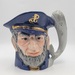 Vintage Ceramic Sea Captain Nautical Large Toby Mug with Whale Handle 7.5"