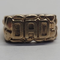 10 Karat Yellow Gold DAD Ring - Size: 9.25