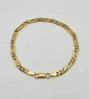 18k Yellow Gold Bird's Eye Link Bracelet Solid Links 8"