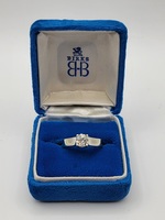 14k White Gold Diamond Solitaire Ring Size 6.25 Approximate t.c.w. 0.60