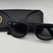 RayBan RB2140 Black Leather Wayfarer Sunglasses Polarized Lens with Case