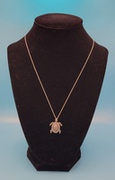 10k White Gold Sea Turtle Pendant with Chocolate & White Diamonds 