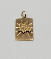 Vintage 10k Yellow Gold Leo Lion Pendant 