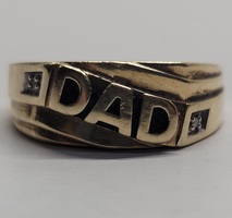 10 Karat Yellow Gold DAD Ring - Size: 10.5