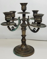 Vintage Brass 4-Arm 5-Candle Candelabra Made in Italy
