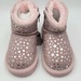 NWT Crown Vintage Frosted Mini Suede Boot Pink/Silver Stars Kids' Size 10