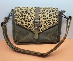 Myra Bag Leather & Pony Hair Shoulder Bag Country & Western Style Purse