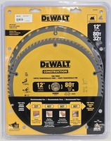 Dewalt 12" Fine Finish Construction Grade Saw Blade Combo Pack 