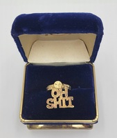 Vintage 10k Yellow Gold "OH SH*T" Spinner Ring Size 6.5