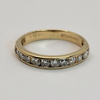 14 Karat Yellow Gold 0.50CTW Diamond Channel Set Band