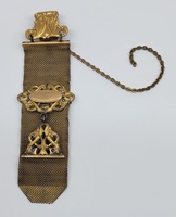 Antique Victorian Gold Plated Mesh Ribbon Pocket Watch Fob 