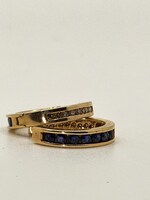 14K Yellow Gold REVERSIBLE Diamond and Gemstone Hoop Earrings