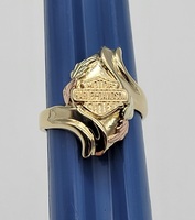 10k Tri-Gold Harley Davidson Ring Size 7.75