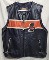 Harley Davidson Victory Lane #1 Racing Series Leather Vest Large