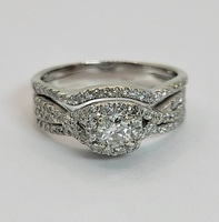 14K White Gold Canadian Diamond Wedding Set With Certificate 0.71CTW