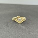 14kyg Diamond Solitaire Triangle Wedding Set Size 6.25