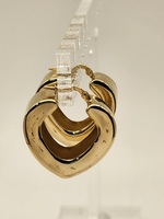 14K Yellow Gold Heart Shaped Hoops