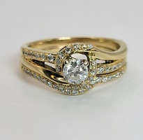 14 Karat Yellow Gold 0.51CTW Diamond Wedding Set