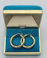 14k Yellow Gold Large Hoop Earrings 