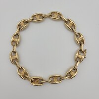 10 Karat Yellow Gold Patterned Rolo Style Bracelet