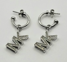 Michael Kors Silver Tone Monogram "MK" Dangle Earrings