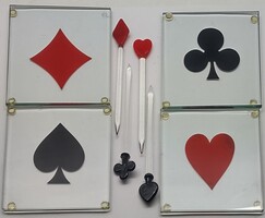 Giochi Vintage Card Suit Coasters with Matching Stir Sticks