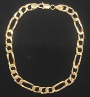 10 Karat Yellow Gold Figaro Bracelet - Size: 9-inch