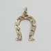 10k Yellow Gold Diamond Cut Horseshoe Pendant