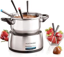 Nostalgia Stainless Steel Electric Fondue Pot - 48 Ounce Capacity