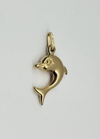 14k Yellow Gold Dolphin Pendant 