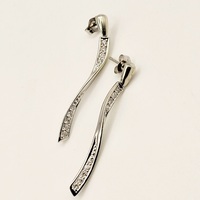 14 Karat White Gold and Diamond Dangle Earrings