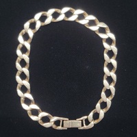 10 Karat Yellow Gold Curb Bracelet - Size: 9.75
