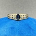 10K Yellow Gold Oval Blue Gem and Diamond Band Size 6.75