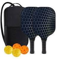 Peggybuy Pickleball Paddleset Honeycomb Core with 4 Pickle Balls & Pickle Bag