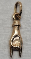 10 Karat Yellow Gold Mano Cornuto Hand Charm Pendant
