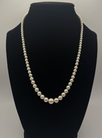14K White Gold "Pearl" Necklace 18" with Fishhook Clasp
