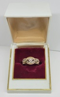 10k Yellow Gold & Diamond Wedding Set Size 7.5 Approximate t.c.w. 0.05