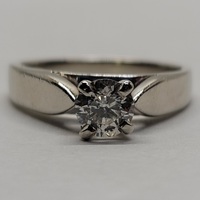 .950 Platinum 0.69tcw Diamond Solitaire Ring - Size: 7.5