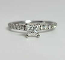 14 Karat White Gold 0.75 CTW Canadian Diamond Engagement Ring with Appraisal
