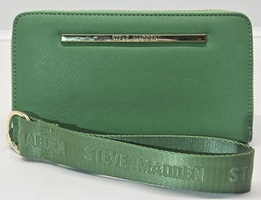 STEVE MADDEN Bzip-Web Zip Around Wallet Wristlet - Lime
