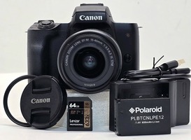CANON Compact EOS M50 24.1mp Digital Camera with EF-M 15-45mm Lens - Black