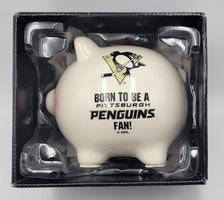 The Memory Company Born to be a Pittsburg Penguins Fan Ceramic Piggy Bank
