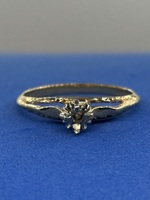 14K Two Tone Textured SETTING ONLY Size 6.25