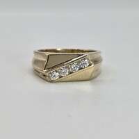 14 Karat Yellow Gold 0.46 CTW Mens Diamond Ring 